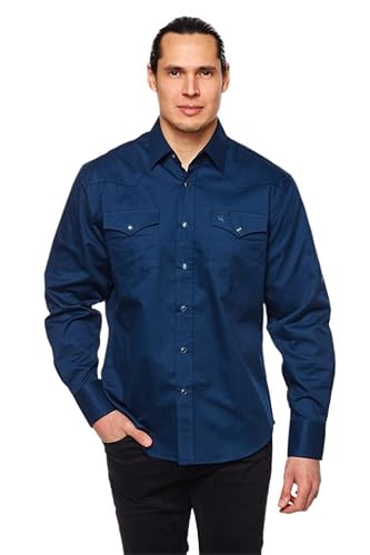 RCCO RODEO CLOTHING COMPANY Herren Western Solid Twill Langarm Button Down Hemd mit Druckknöpfen, Marineblau, XL RCCO RODEO CLOTHING COMPANY Herren Western Solid Twill Langarm Button Down Hemd mit Druckknöpfen, Marineblau, XL von RCCO RODEO CLOTHING COMPANY