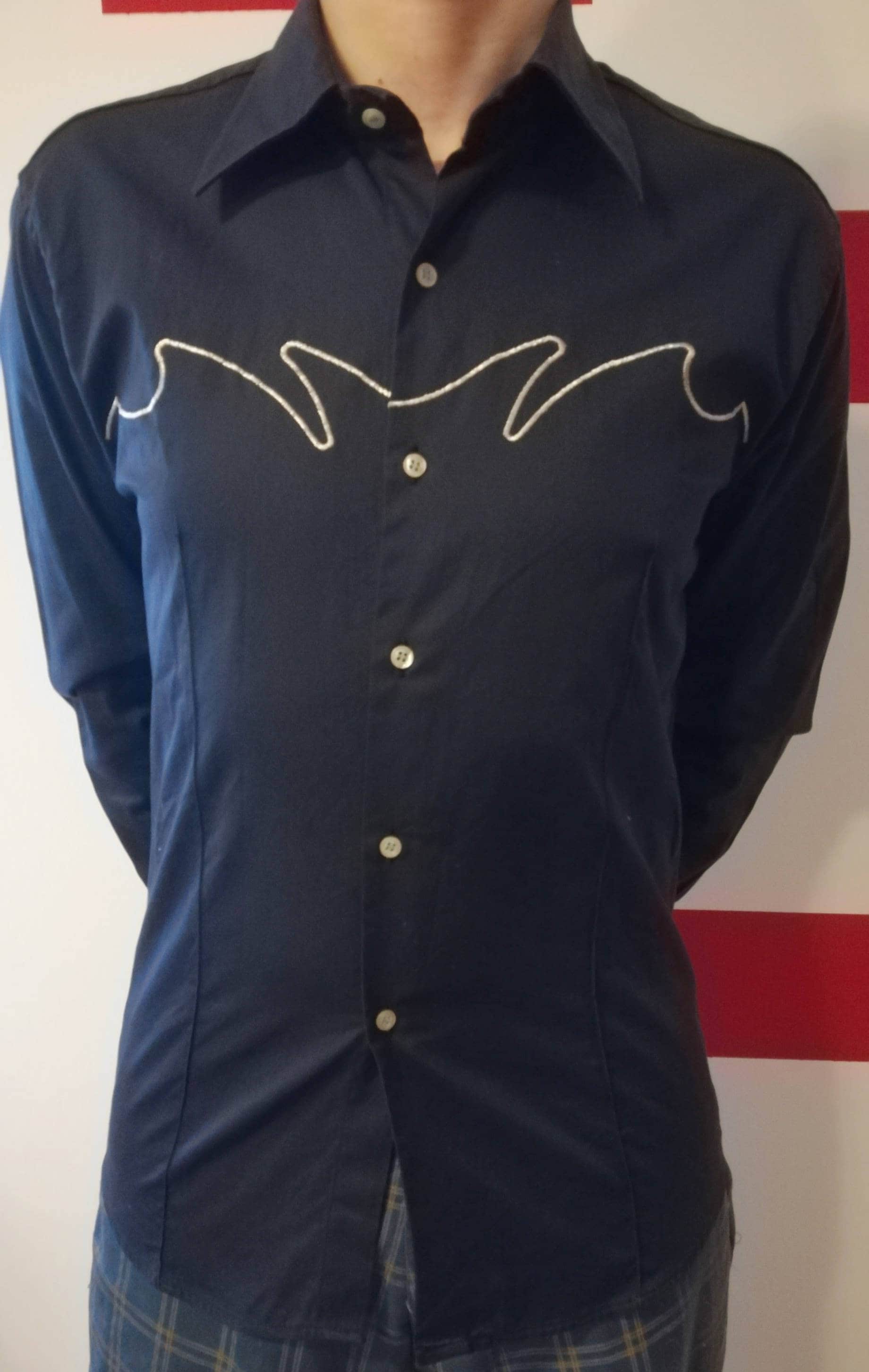 Vintage 90Er Jahre Just Cavalli Blaues Baumwoll Hemd Mit Silbernen Details von RCClo