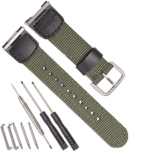 RCNZWQB Ersatz-Armband aus Stoff, 24 mm, kompatibel mit Casio SGW-100 SGW-200 GW-3000B GW-3500B für Pathfinder PRS-400B-2V PAS410B-5V Herren-Uhrenarmband, Armygreen von RCNZWQB