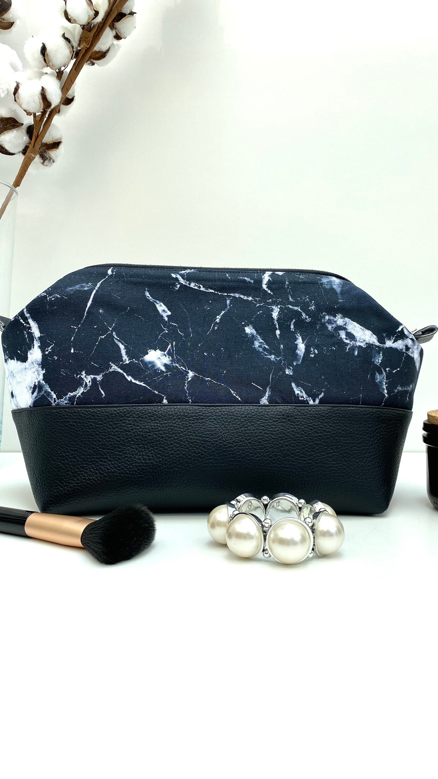 Kulturtasche | Kosmetiktasche Umweltfreundlich Kunstleder Für Damen| Taschenorganizer Große Kosmetiktasche, Canvas von RChandmadeKerpen