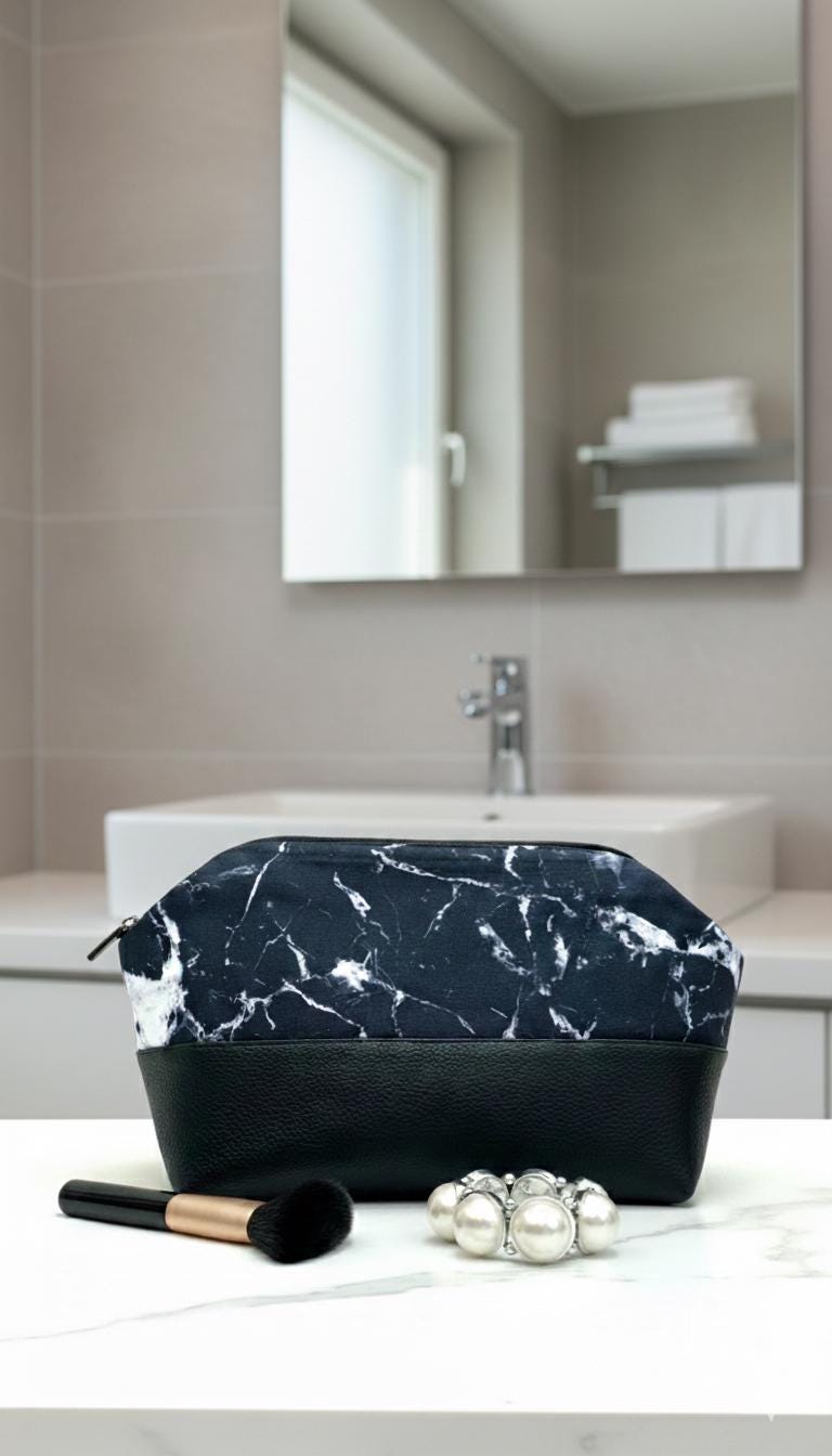 Kulturtasche | Kosmetiktasche Umweltfreundlich Kunstleder Für Damen| Taschenorganizer Große Kosmetiktasche, Canvas von RChandmadeKerpen