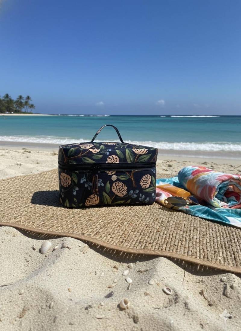 Reise-Kosmetiktasche, Kulturbeutel Mit Blumenmuster - Wasserabweisend, Robust & Nachhaltig Handmade in Germany, Make-Up Tasche, Geschenk von RChandmadeKerpen