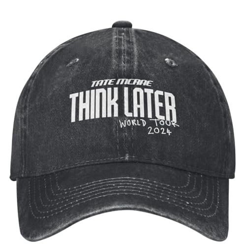 Tate McRae Think Later World Tour 2024 Konzert Baseballkappe Zeug Retro Distressed Washed Dad Hut Männer Reise Hüte Kappe von RDCGRS