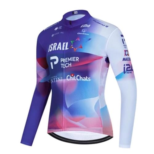 RDCYCLIST 2023 Winter Thermofleece Wärmer Pro Team ISRAEL Langarm-Radtrikot für Männer, schnelltrocknende Rennradjacke Fahrradbekleidung (M) von RDCYCLIST