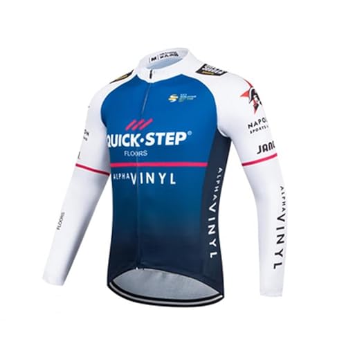 RDCYCLIST 2023 Winter Thermofleece Wärmer Pro Team QUICK STEP Langarm-Radtrikot für Männer, schnelltrocknende Rennradjacke Fahrradbekleidung (3XL) von RDCYCLIST