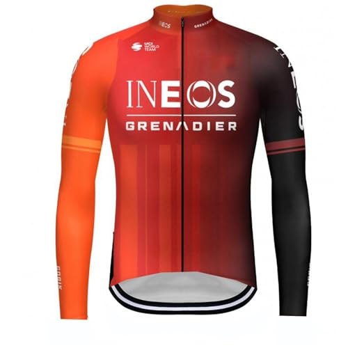 RDCYCLIST 2024 World Tour Team INEOS GRENADIER Sunsreen Dünnes langärmeliges Radtrikot für Herren,Atmungsaktives Rennradtrikot Schnell trocknende Fahrradbekleidung (L) von RDCYCLIST
