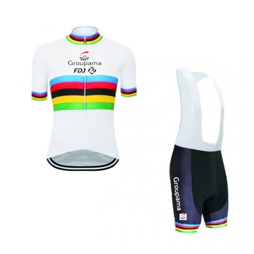 RDCYCLIST 2025 Pro Team GROUPAMA FDJ Radsporttrikot-Set für Männer, atmungsaktives MTB-Rennradtrikot Paddad Bib Short Trikots (2XL) von RDCYCLIST