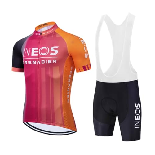 RDCYCLIST 2025 Pro Team INEOS GRENADIER Radsporttrikot-Set für Männer, atmungsaktives MTB-Rennradtrikot Paddad Bib Short Trikots (6XL) von RDCYCLIST