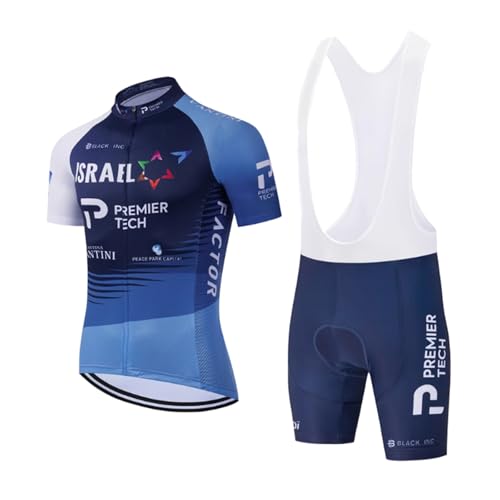 RDCYCLIST 2025 Pro Team ISRAEL Radsporttrikot-Set für Männer, atmungsaktives MTB-Rennradtrikot Paddad Bib Short Trikots (4XL) von RDCYCLIST