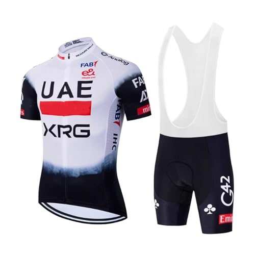 RDCYCLIST 2025 Pro Team UAE Radsporttrikot-Set für Männer, atmungsaktives MTB-Rennradtrikot Paddad Bib Short Trikots (2XL) von RDCYCLIST