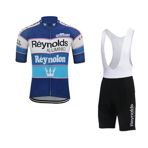 RDCYCLIST Retro-Klassiker Pro Team Radtrikot Set für Herren, atmungsaktives MTB Radtrikot Paddad Trägerhose Trikots (M) von RDCYCLIST