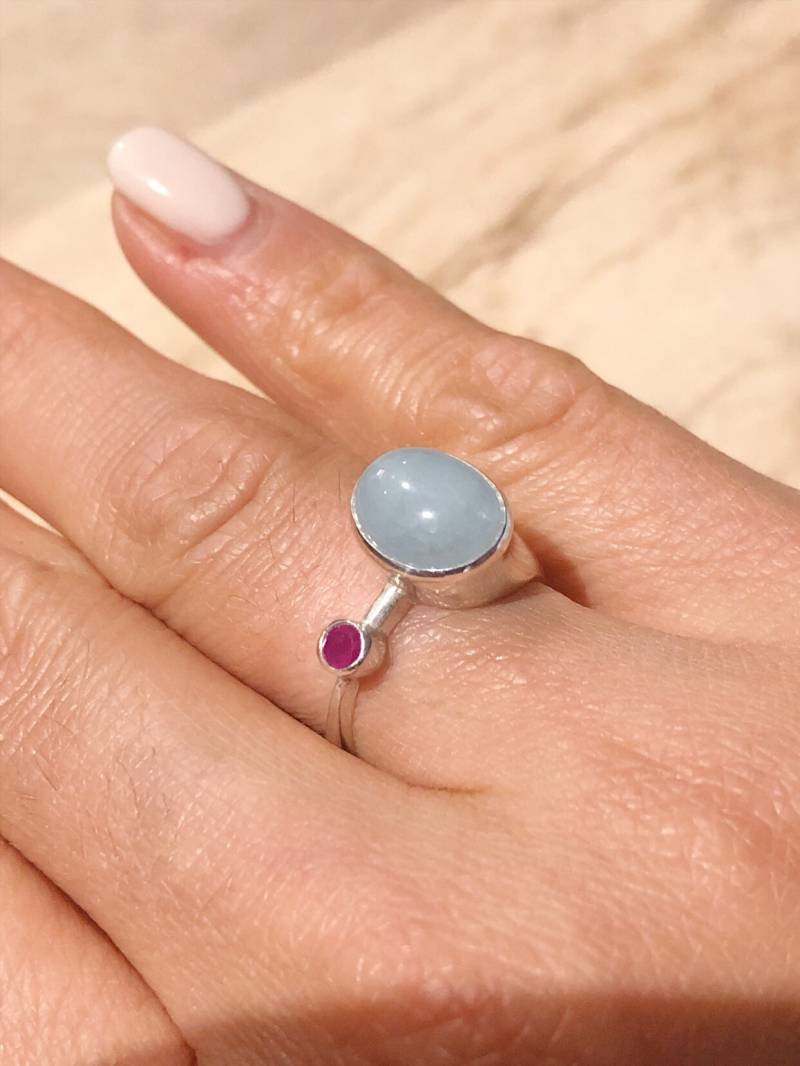 Aquamarine Ring, Rubinring, Silver Modern Designer Kunstring, Massid Gemstone, Natural Stone Aquamarine Ring, Rubinring, Silver Modern Designer Kunstring, Massid Gemstone, Natural Stone von RDJewelryStudio