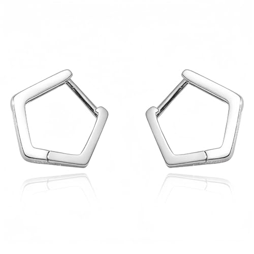 RDNKVB 1 Paar Ohrringe Pentagon-Ohrringe Silber 925 Damen Ohrringe kleine hypoallergene Silberohrringe von RDNKVB
