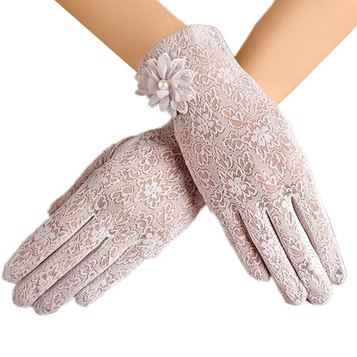 RDWESZOD Damen-Handschuhe, Spitze, Blumenmuster, elegant, kurz (Cameo-A) von RDWESZOD