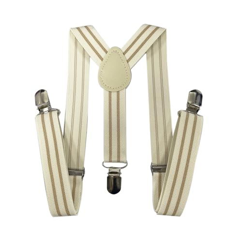 RDWESZOD Einstellbare Y starke Clips Hosenträger für Jungen, Kinder, Kleinkind, Mädchen, Säuglinge und Baby (Beige-Khaki) von RDWESZOD