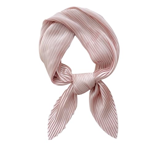 RDWESZOD Frauen Mädchen Schal, Plissee Rhombus Kopf Schal Wraps Schal Halstuch Bandana (Rosa) von RDWESZOD