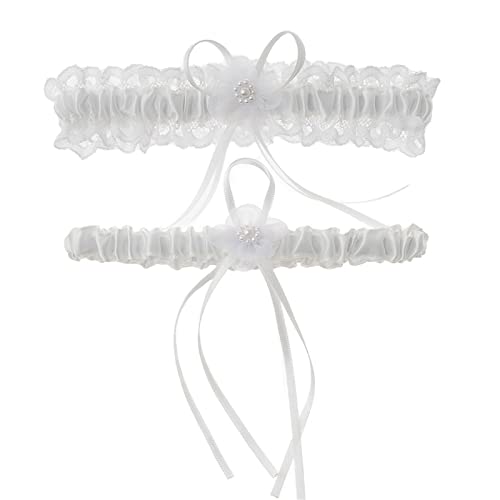 RDWESZOD Hochzeit Stretch Spitze Strumpfband für Braut Braut Strumpfband (Weiß-A) von RDWESZOD