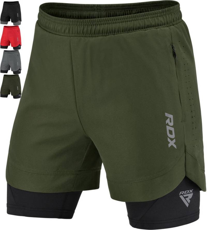 RDX Sports Laufshorts RDX Herren Laufshorts, 2-in-1 Sportliche Atmungsaktive Kurze (1, 1 Pack) von RDX Sports