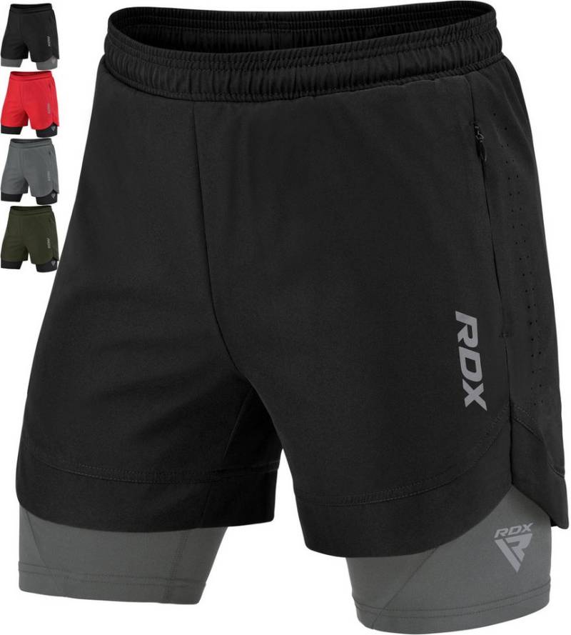 RDX Sports Laufshorts RDX Herren Laufshorts, 2-in-1 Sportliche Atmungsaktive Kurze (1, 1 Pack) von RDX Sports