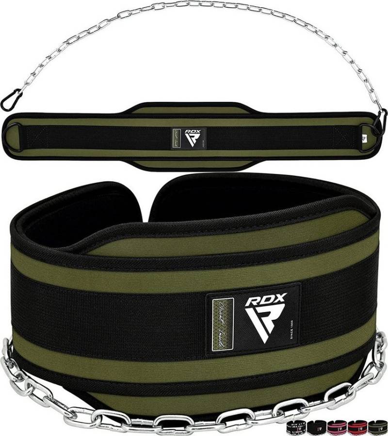 RDX Dip-Gürtel RDX Dip-Gürtel 6 Zoll mit Kette und Karabiner, Dipping belt von RDX