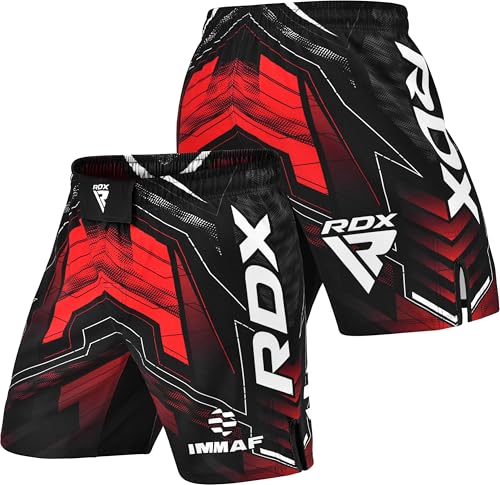 RDX MMA Shorts Sporthose Herren Kurz, IMMAF Boxen Trainingshose Männer, Kickboxen Muay Thai Boxing Grappling Boxhose Sparring, Freefight Martial Arts Kampfshorts Fitness von RDX
