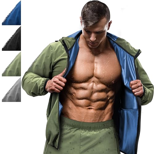 RDX Schwitzanzug Zum Abnehmen, Saunaanzug REACH Konform, Kapuzen Anzug Sauna Suit Sweatanzug Sportanzug Trainingsanzug Thermo Sweatsuit Boxen MMA Gym Fitness Laufen Herren Damen von RDX