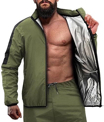 RDX Schwitzanzug Zum Abnehmen, Saunaanzug REACH OEKO TEX 100 ZERTIFIZIERT, Sauna Suit Fitnessanzug Sweatsuit Sportanzug Trainingsanzug Sweatanzug Thermo MMA Boxen Gym Sport Fitness Laufen Herren Damen von RDX