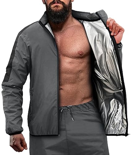 RDX Schwitzanzug Zum Abnehmen, Saunaanzug REACH OEKO TEX 100 ZERTIFIZIERT, Sauna Suit Fitnessanzug Sweatsuit Sportanzug Trainingsanzug Sweatanzug Thermo MMA Boxen Gym Sport Fitness Laufen Herren Damen von RDX