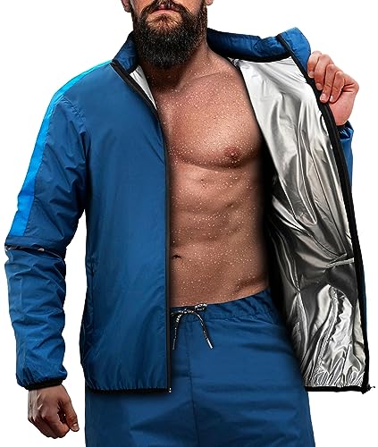 RDX Schwitzanzug Zum Abnehmen, Saunaanzug REACH OEKO TEX 100 ZERTIFIZIERT, Sauna Suit Fitnessanzug Sweatsuit Sportanzug Trainingsanzug Sweatanzug Thermo MMA Boxen Gym Sport Fitness Laufen Herren Damen von RDX