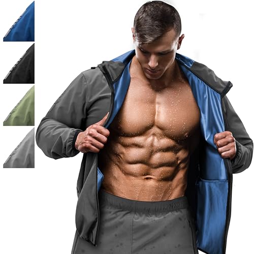 RDX Schwitzanzug Zum Abnehmen, Saunaanzug REACH Konform, Kapuzen Anzug Sauna Suit Sweatanzug Sportanzug Trainingsanzug Thermo Sweatsuit Boxen MMA Gym Fitness Laufen Herren Damen von RDX