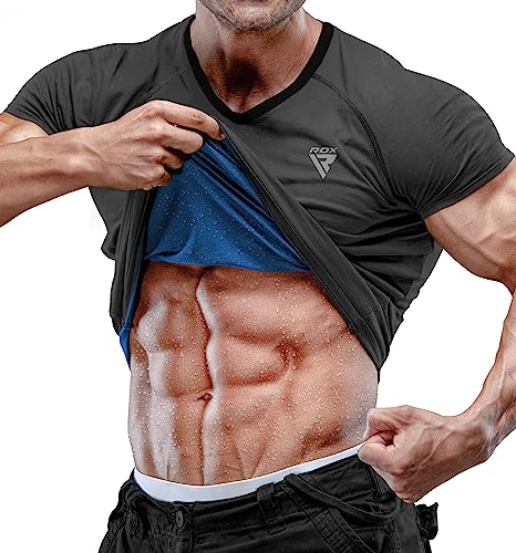 RDX Sweat T-Shirt Männer Schwitzanzug, Neopren Sauna Shirt Fitness Trainer Taille, Gym Tank Top für Shapewear Gewichtsverlust Abnehmen Body Shaper Workout Yoga Bodybuilding Laufen RDX Sweat T-Shirt Männer Schwitzanzug, Neopren Sauna Shirt Fitness Trainer Taille, Gym Tank Top für Shapewear Gewichtsverlust Abnehmen Body Shaper Workout Yoga Bodybuilding Laufen von RDX