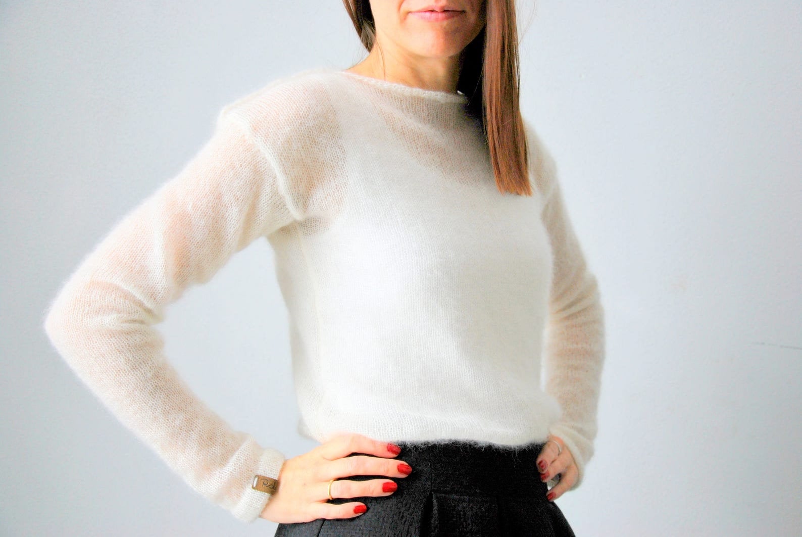 Mohair Hochzeit Pullover Braut Bolero, Strickpullover von RDesignStore