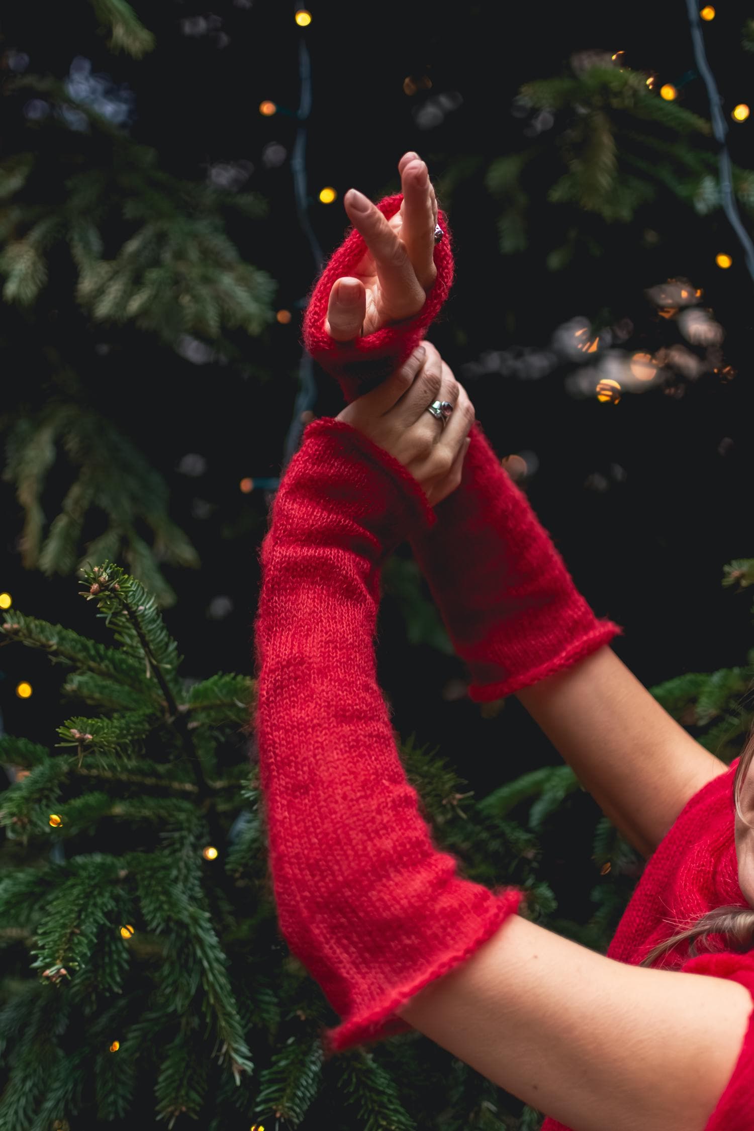 Wintergeflüster - Mohair Seide Pulswärmer | Gemütliches Weihnachtsgeschenk von RDesignStore