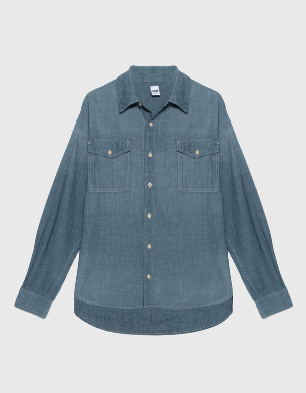 RE/ DONE & PAM Chambray Oversized Paradise Cove Blue von RE/DONE