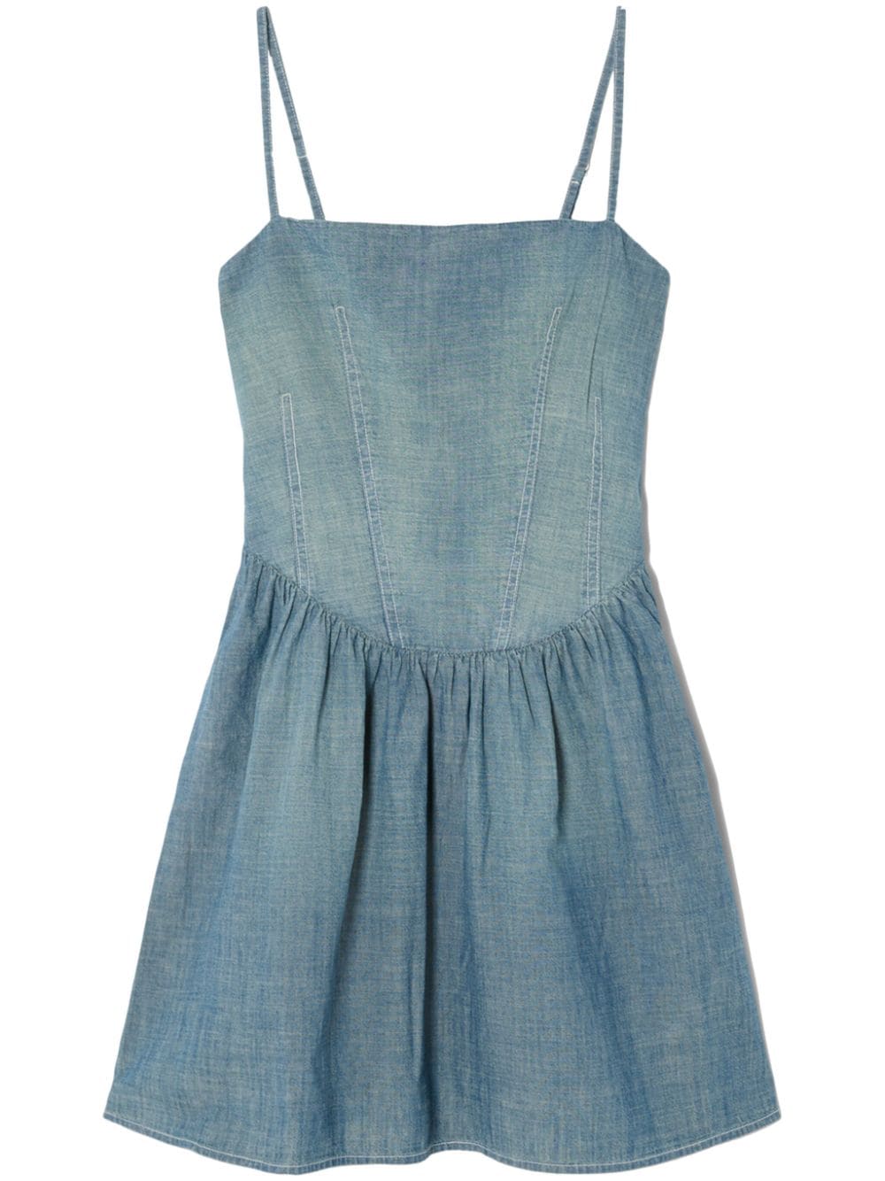 RE/DONE Chambray-Minikleid mit Korsage - Blau von RE/DONE