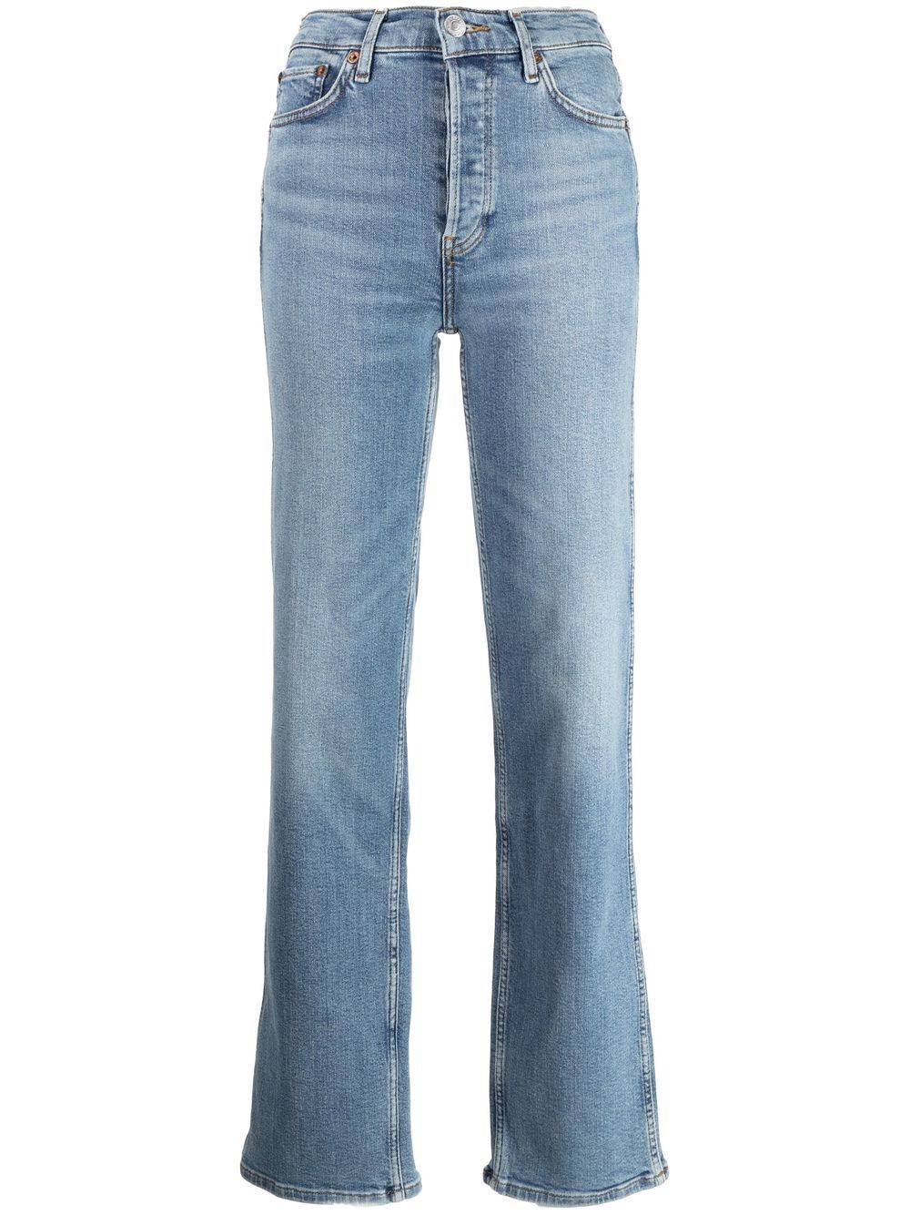 RE/DONE Gerade High-Rise-Jeans - Blau von RE/DONE