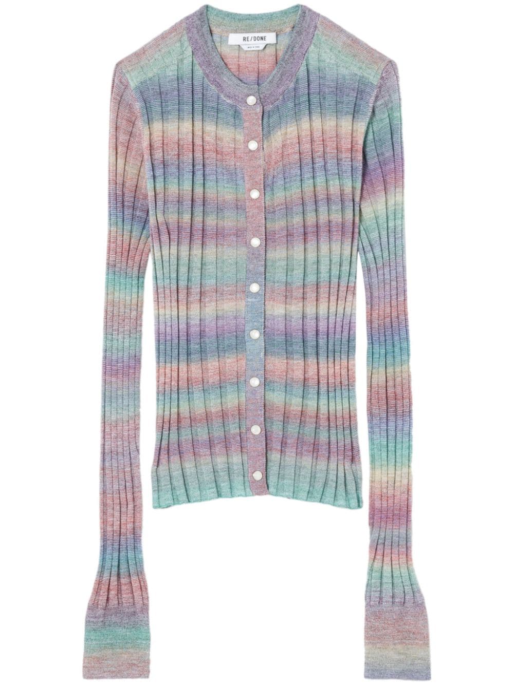 RE/DONE Gerippter Cardigan - Rosa von RE/DONE