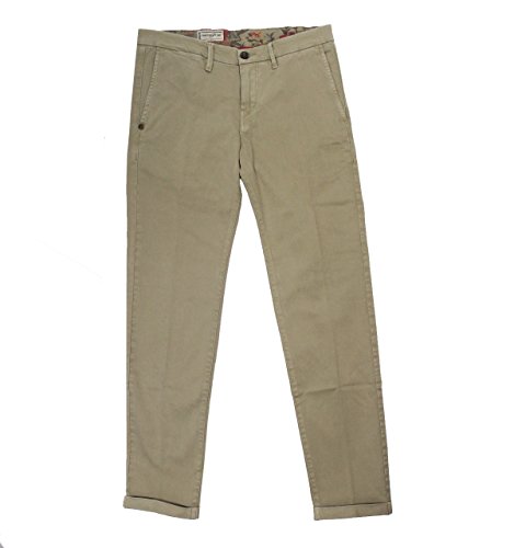 RE-HASH P249 MUCHA Tailored trousers made ​​in Italy Men's 100 % Cotton Slim Fit Autumn / Winter (32, BEIGE) von RE-HASH
