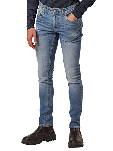 RE-ZO Herren Jeans-Hose Slim-Fit Used-Look normaler Bund Denim Stretch Male, Farbe:Hellblau, Jeans/Hosen Neu:33W / 32L von RE-ZO