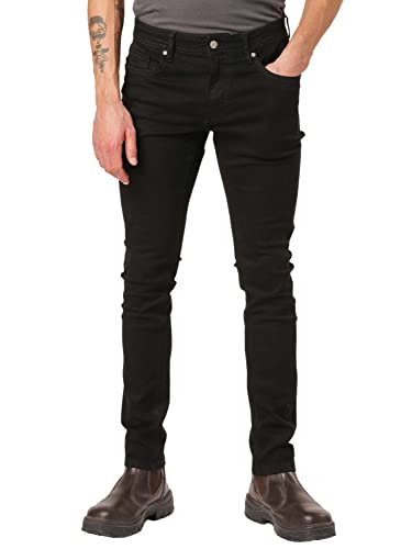 RE-ZO Herren Jeans-Hose Slim-Fit Used-Look normaler Bund Denim Stretch Male, Farbe:Schwarz, Jeans/Hosen Neu:33W / 30L von RE-ZO