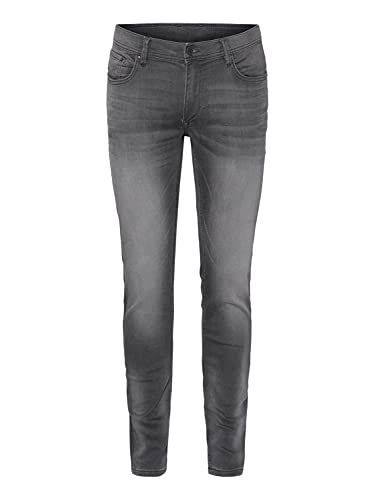 RE-ZO Herren Jeans-Hose Slim Fit Used Look normaler Bund Jog Jeans, Farbe:Schwarz, Größe:W30/L34 von RE-ZO