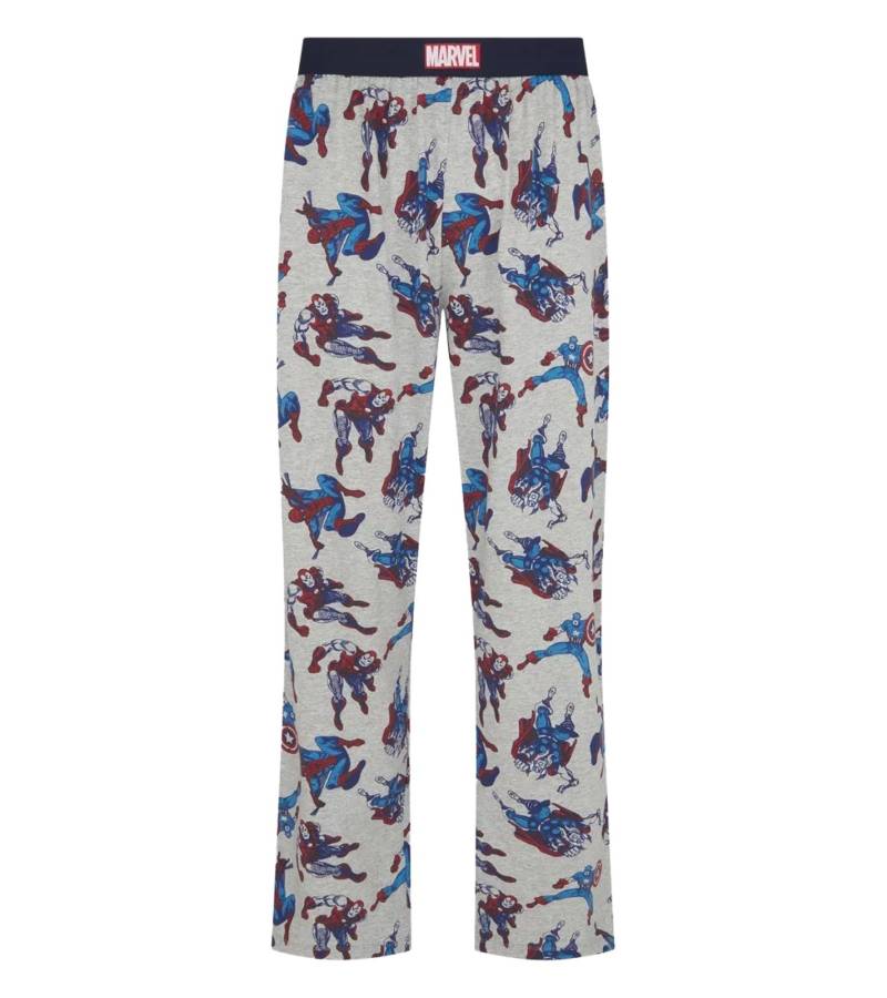 RE:COVERED X MARVEL Comics Hero Loungepants Herren Schlafanzug-Hose mit Marvel-Figuren-Print Baumwolle Pyjama-Hose PCMARV500 Grau von RE:COVERED