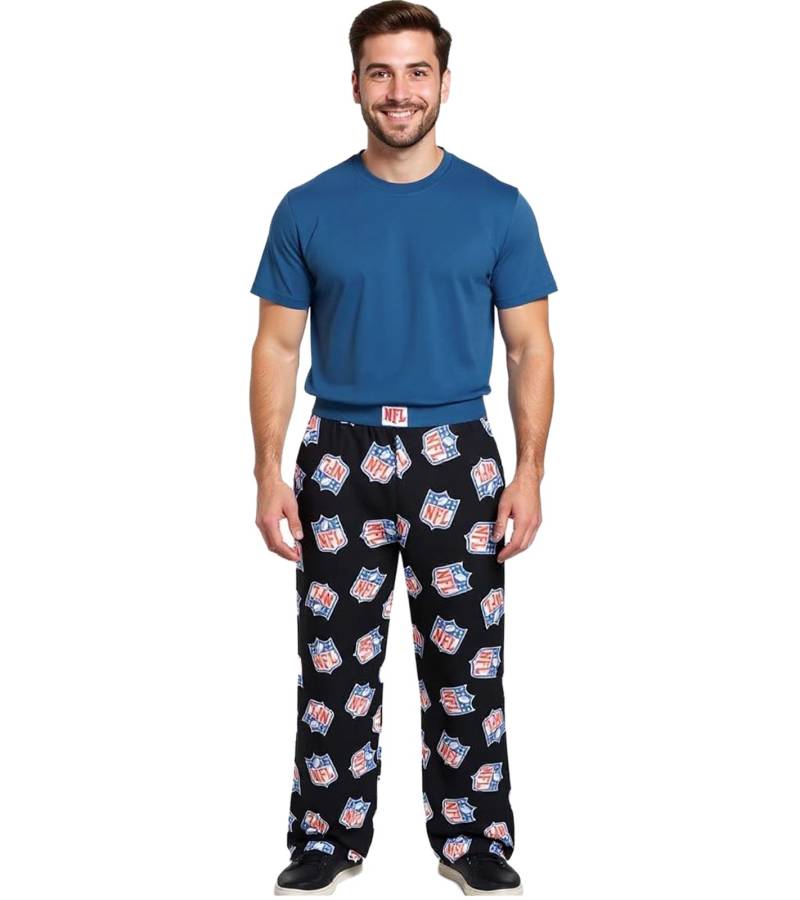 RE:COVERED X Multi Shield Loungepants Herren Schlafanzug-Hose mit NFL-Logo Pyjama-Hose RCNFL1404 Schwarz von RE:COVERED