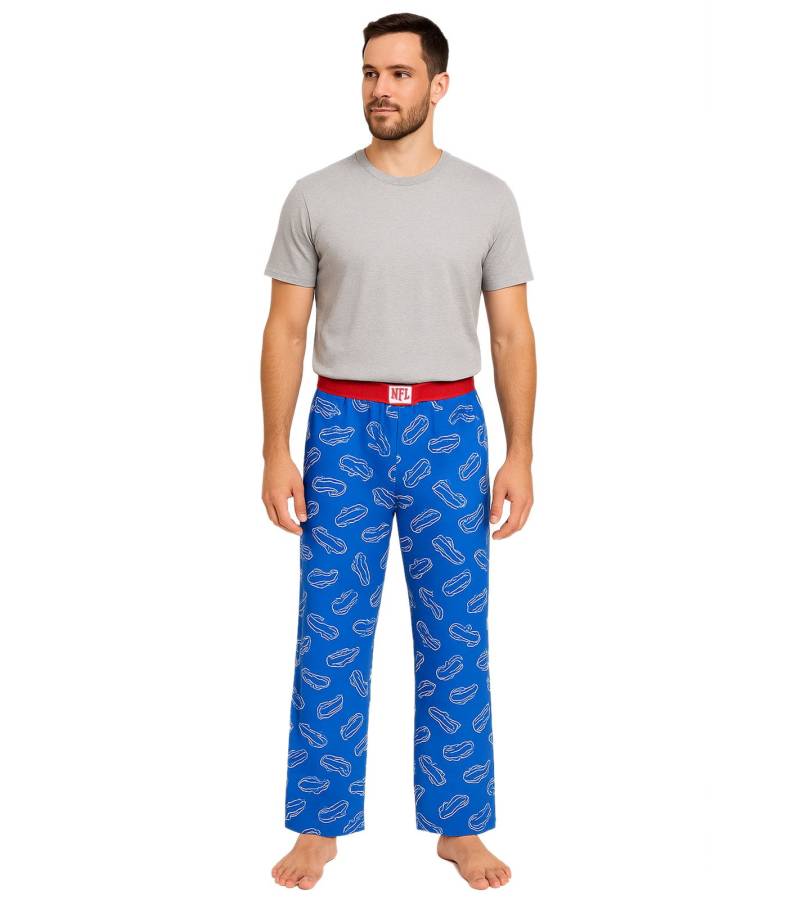 RE:COVERED X NFL Buffalo Bills Loungepants Herren Schlafanzug-Hose mit Team-Logo Baumwolle Pyjama-Hose RCNFL1397 Blau von RE:COVERED