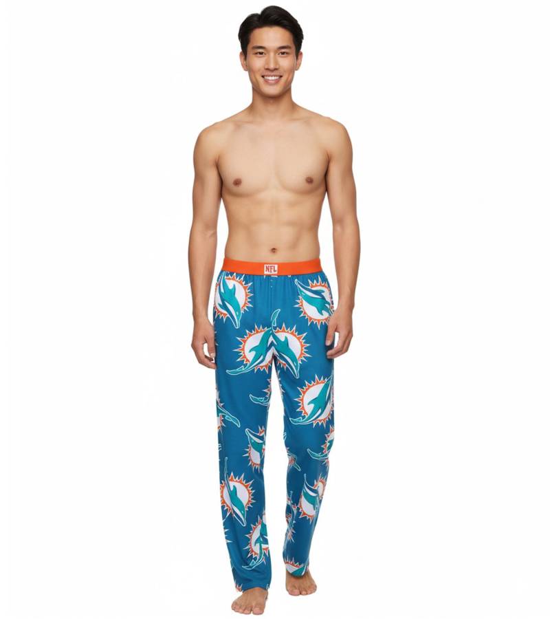 RE:COVERED X NFL Miami Dolphins Loungepants Herren Schlafanzug-Hose aus reiner Baumwolle Pyjama-Hose RCNFL1428 Blau/Weiß von RE:COVERED