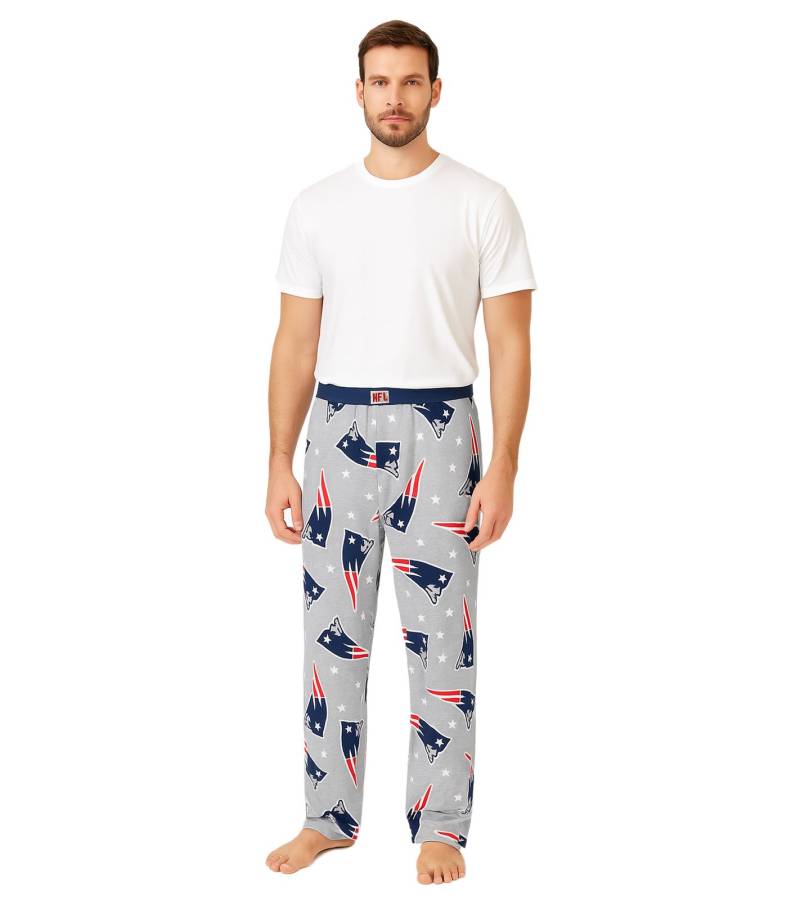 RE:COVERED X NFL New England Patriots Loungepants Herren Schlafanzug-Hose mit Team-Logo Baumwolle Pyjama-Hose RCNFL1399 Grau von RE:COVERED