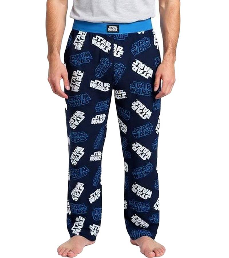RE:COVERED X Star Wars Loungepants Herren Schlafanzug-Hose mit Star Wars Aufdruck Pyjama-Hose PCSTW1830 Navy/Weiß von RE:COVERED
