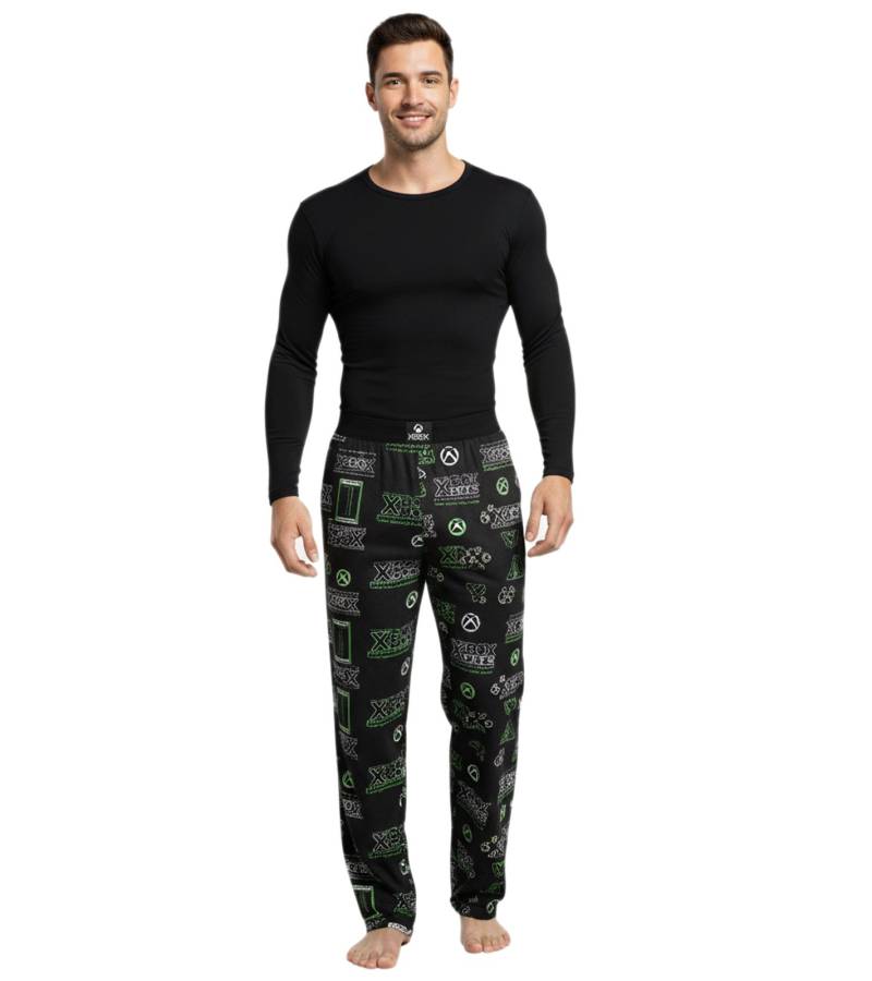 RE:COVERED X XBOX Series X Loungepants Herren Schlafanzug-Hose stylische Pyjama-Hose RCXBX123 Schwarz/Grün von RE:COVERED