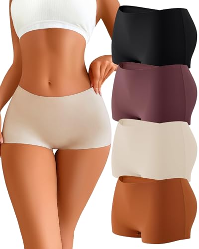 READY TO LOVE Boxershorts Damen Seamless Slips Damen Unterhosen Nahtlos Weich Pantys Unterwäsche Frauen Hipster Under Dress Boyshorts Mehrpack von READY TO LOVE