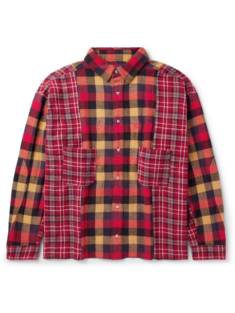 READYMADE - Patchwork Checked Flannel Shirt - Men - Red - 1 von READYMADE